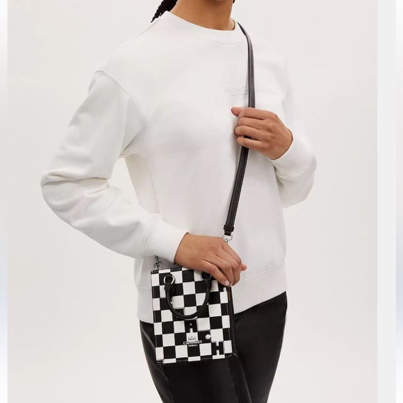 NWT COACH Bundle North South Mini Tote/Slim Id Card Case With Checkerboard Print - Picture 6 of 10